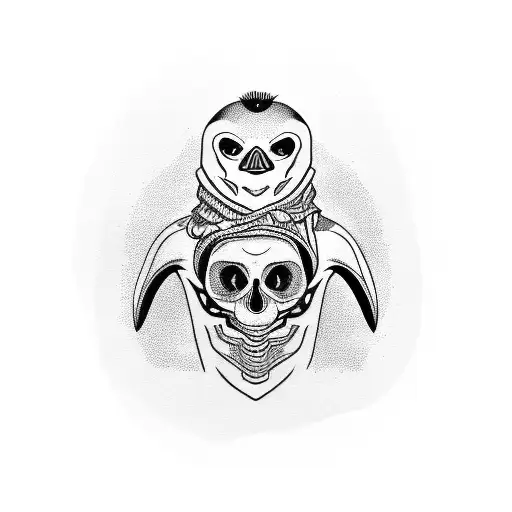 Penguin With Skull Chest