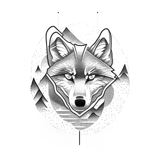 Mountains And Small Wolf For Forearm