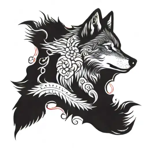 Wolf And Mandala Design