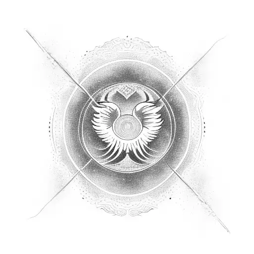 Phoenix Bird With Yin Yang