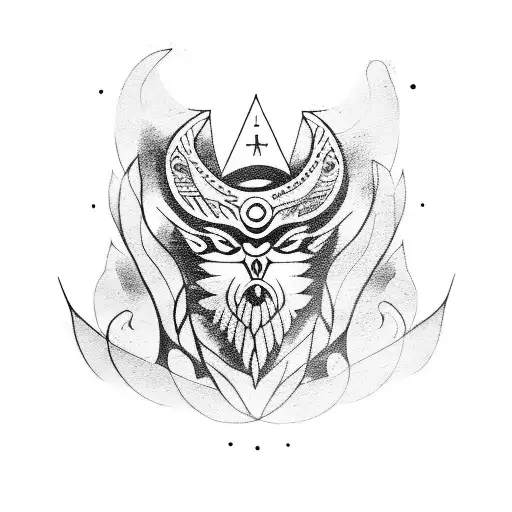 Maya Shaman Performing A Ritual With An Eagle And A Wolf