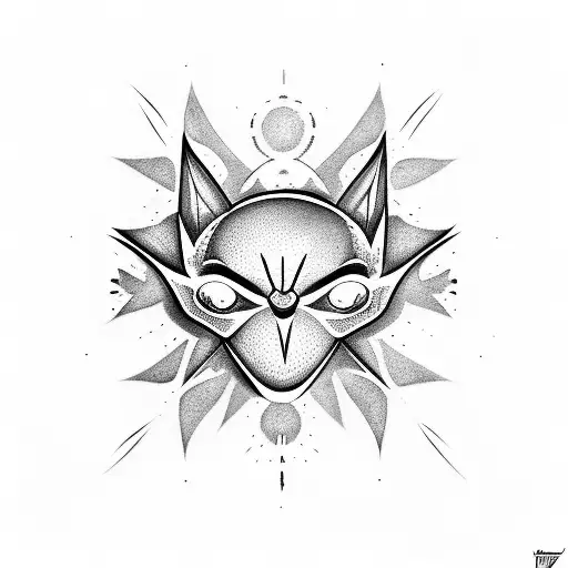 Bat With An Inverted Cross On Its Face