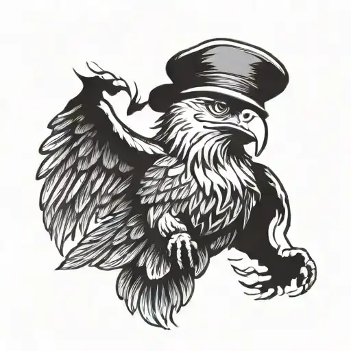 Eagle With Hat & Smoking