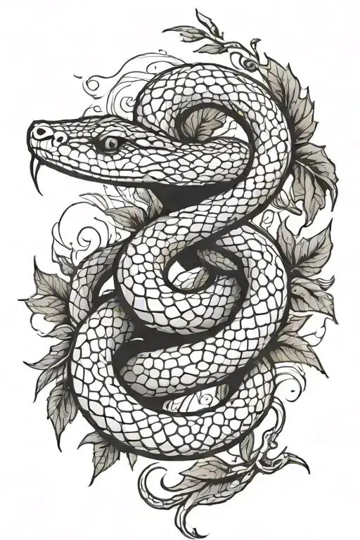 Snake With Thorn Branches