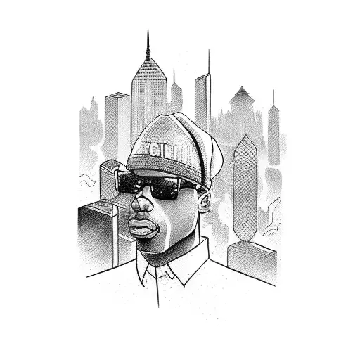 A Gangsta Boy Behind Of Him A City With Skylines