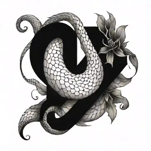 Number 4 And 9 With Snake Wrapping