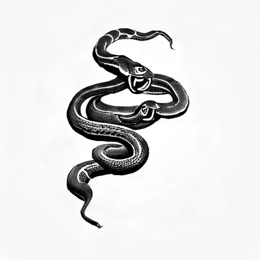 A Snake On A Black Background