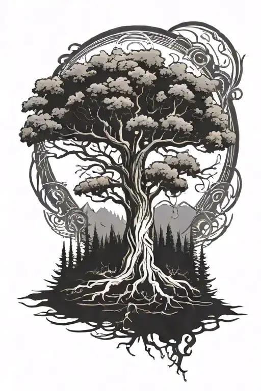 Tree Tattoo Symbolizing Growth And Resilience