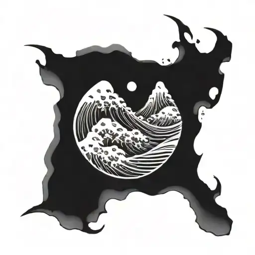 Kanagawa Wave And Mountain