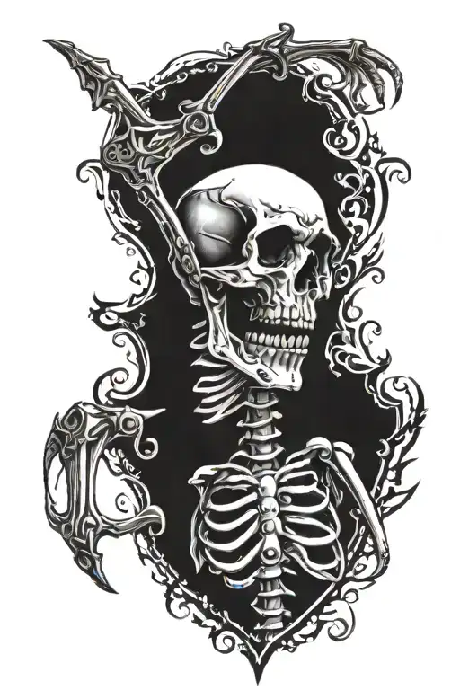 Backside Of Standing Skeleton