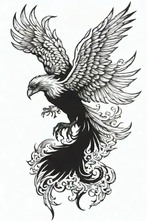 Phoenix From Above Attacking Claws Forward For Prey