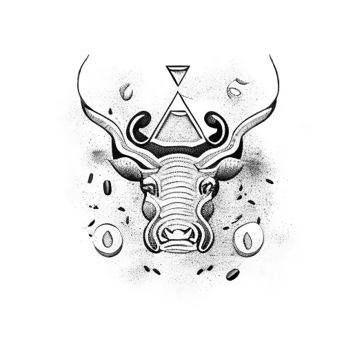 A Latte Art-inspired Taurus Symbol Made Of Coffee Beans