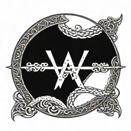 Old Norse Rune Circle Surrounding