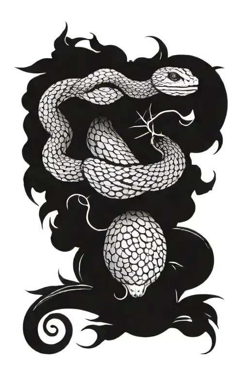 Adam And Eve Bibical Clasping Snake