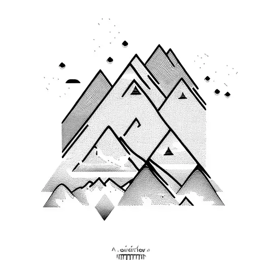 A Mountain Landscape With Musical Notes Floating In The Sky