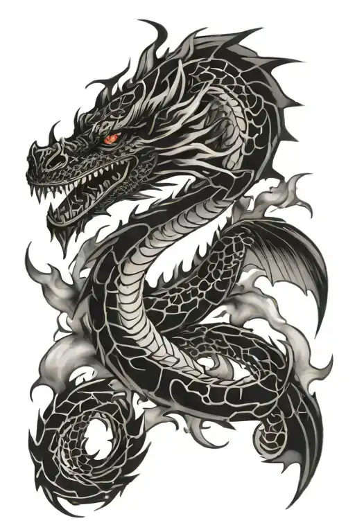 Dragon Made Of Smoke Flying