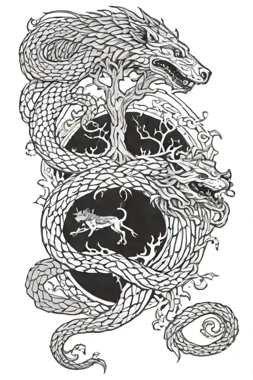 Yggdrassil Fenrir Midgard Snake
