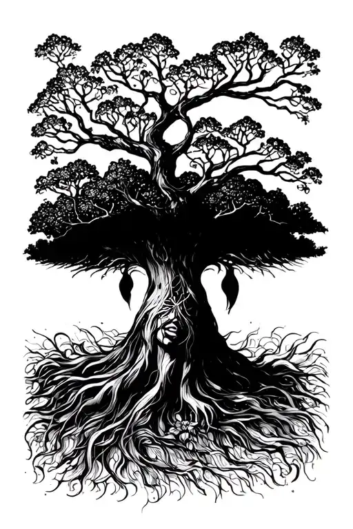 Woman Tors Turning Into Tree