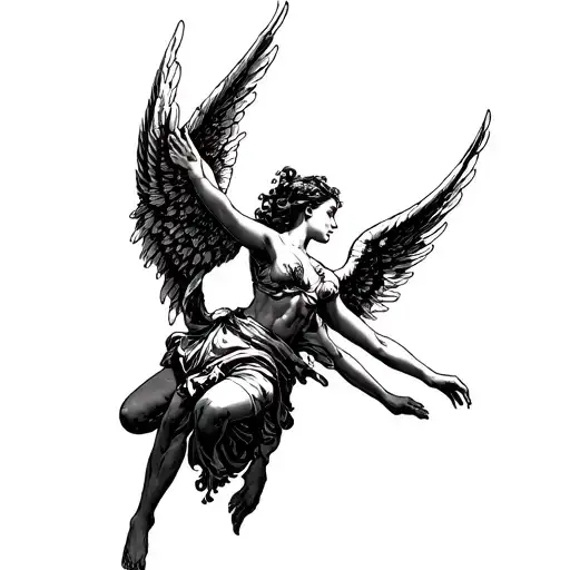 Female Angel Saving Falling Man