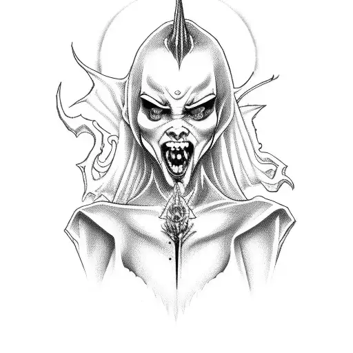 Evil Devil Woman Tongue