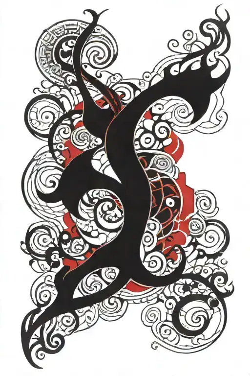 Black Sleeve With Red Elements