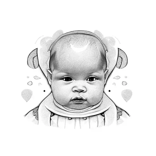 A Baby Wearing A Bib