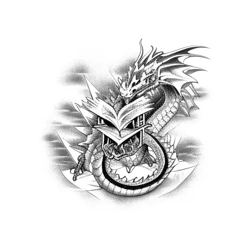 A Majestic Dragon Emerging From The Pages Of A Manga Book