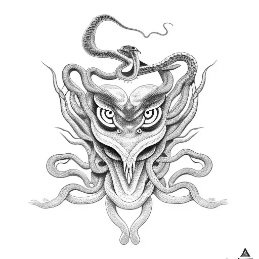 Snake With Eyes Of Medusa