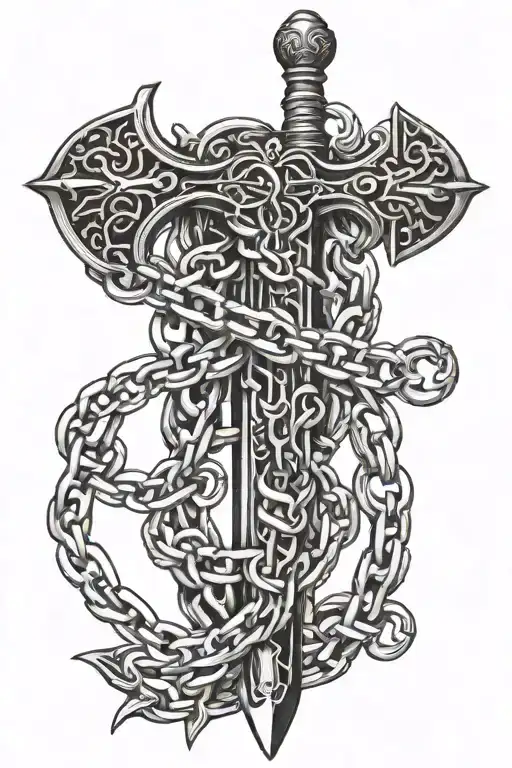 Sword And Chain Wrapped
