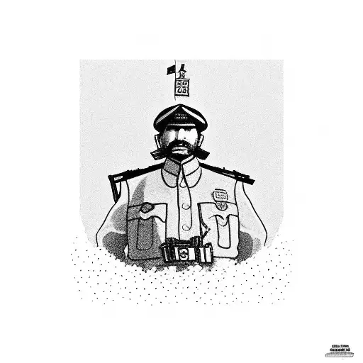 Lone Man In Tiananmen Square In Stand Off Against A Line Of Tanks In The Style Of Goya