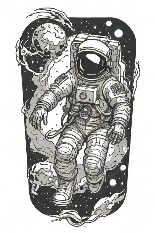 Dead Astronaut Floating In Space