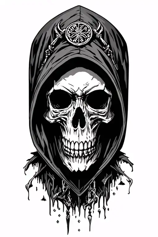 A Skull In A Hood Of A Wasteland Wanderer