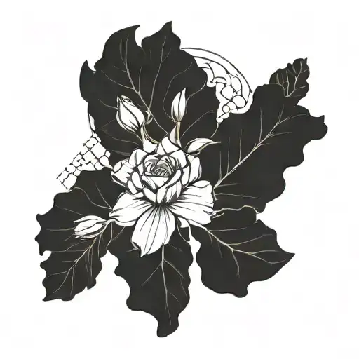 Kelleys Island Outline With Flowers For The Outline And The Coordinates In The Middle