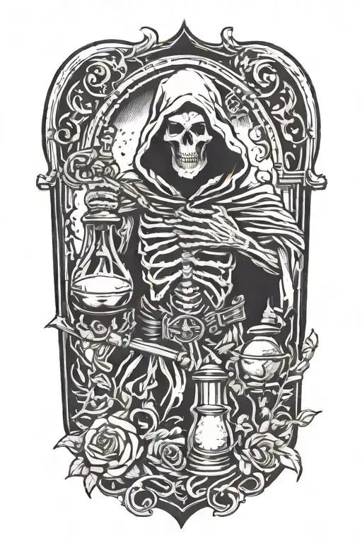 Reaper With Hourglass Hiding