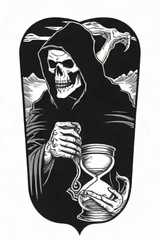 Reaper Holding Hour Glass