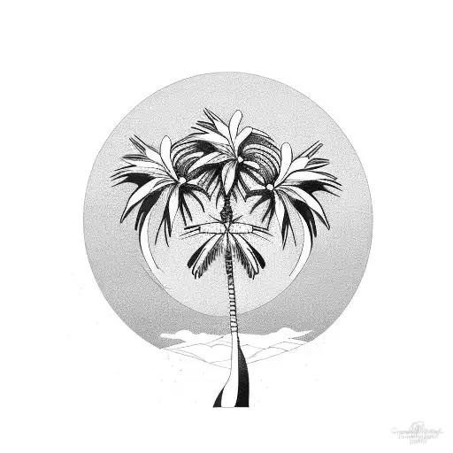 Palm Tree With Frangipani