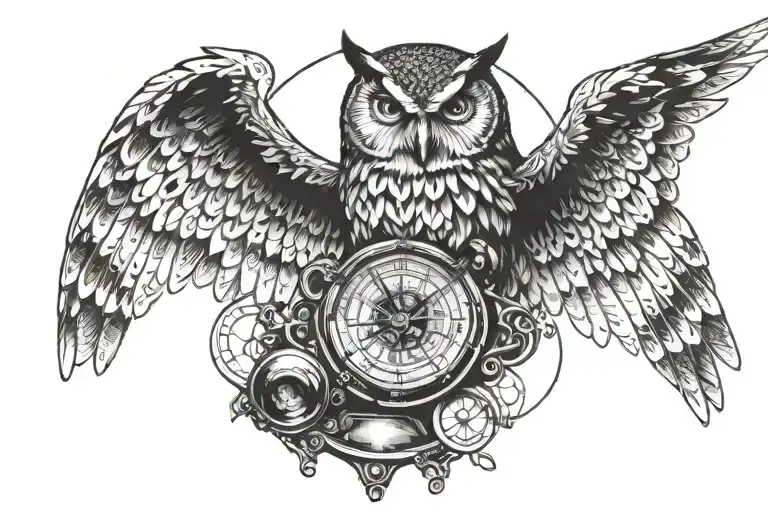 A Flying Owl Holding A Time-turner In Its Talons