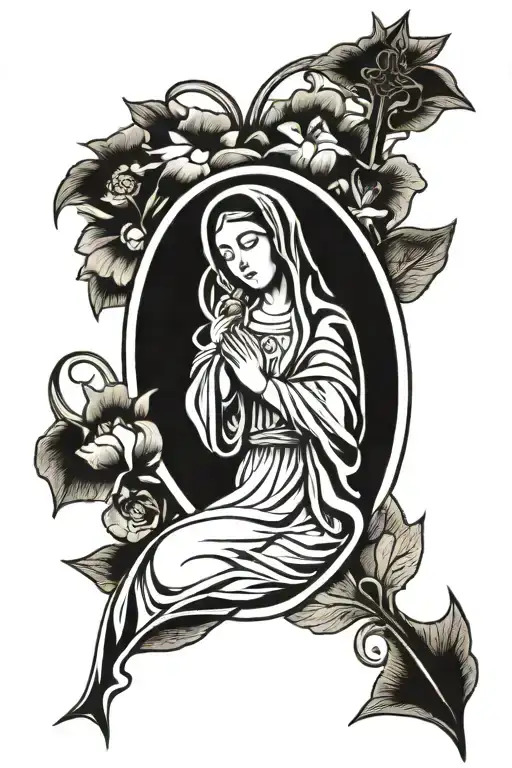 Cross Left Behind The Virgen Mary