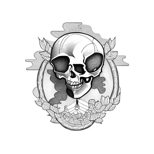 A Mountain Biker Riding On A Giant Skull