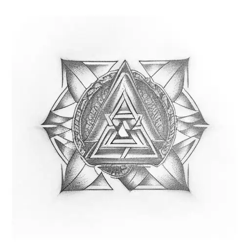 Valknut Grasped By A Raven