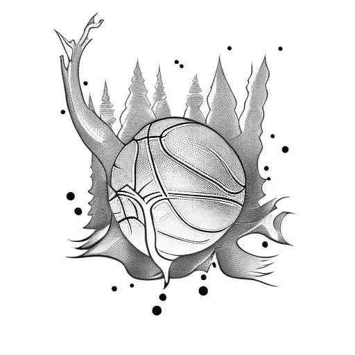 Basketball Inside Of An Olive Crown