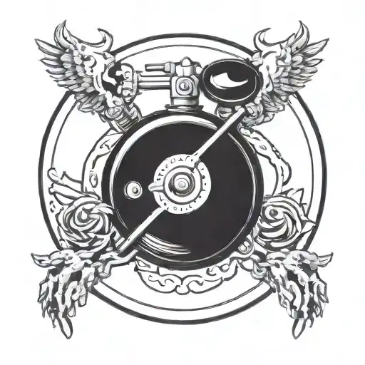 Cartoon 45Lb Plate With A Volume Dial In The Center With Hands Turning The Knob To The Max