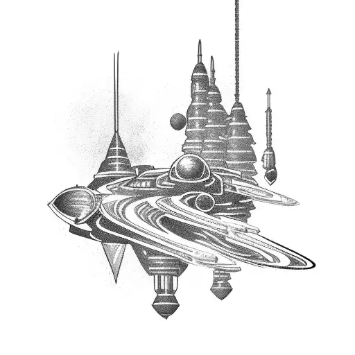 Space Battle Between Alien Spaceships