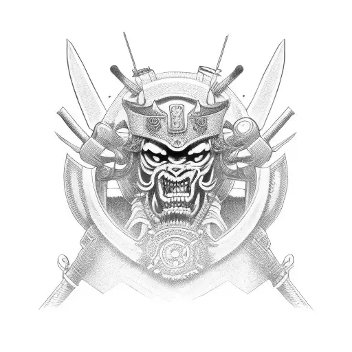 Leon Con Samurai En Todo El Brazo