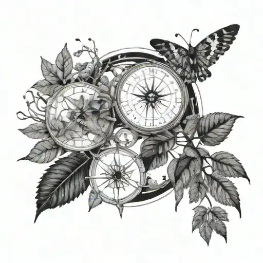 Scientific Motifs With Elements From Nature Scene