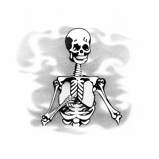 Skeleton Drinking Beer