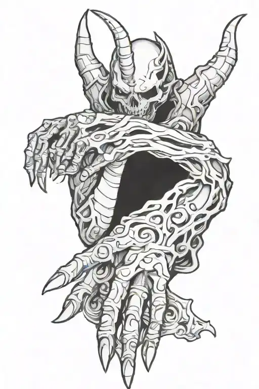 Demon Girl Bone Hand Holding