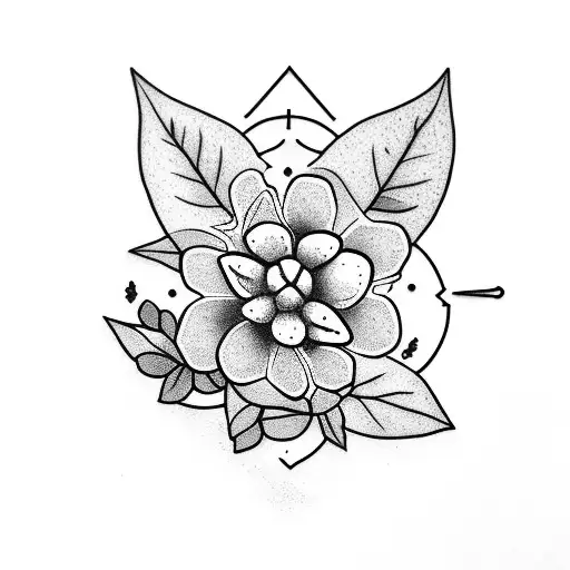 A Coffee Plant Surrounded By Small Flowers And Herbs