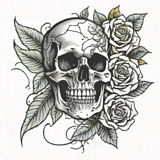 Skull Roses Birds Blood