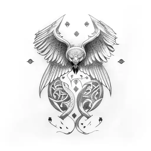 Hugin And Munin With Yggdrasil